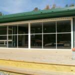 Horizontal sliding doors with brass wheels 