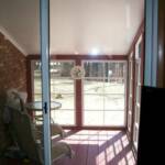 Inside view of 4 track vinyl sliding windows