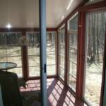 Inside view of 4 track vinyl sliding windows