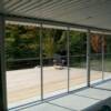 Aluminum framed sliding vinyl doors inside view